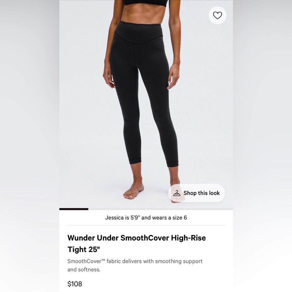 lululemon athletica Wunder Under Black Leggings, Size 8. NEVER WORN.